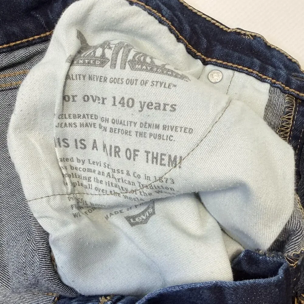 Levis 511 Jeans Mens 32x34 Blue Denim Slim Tapered Fit Dark Wash